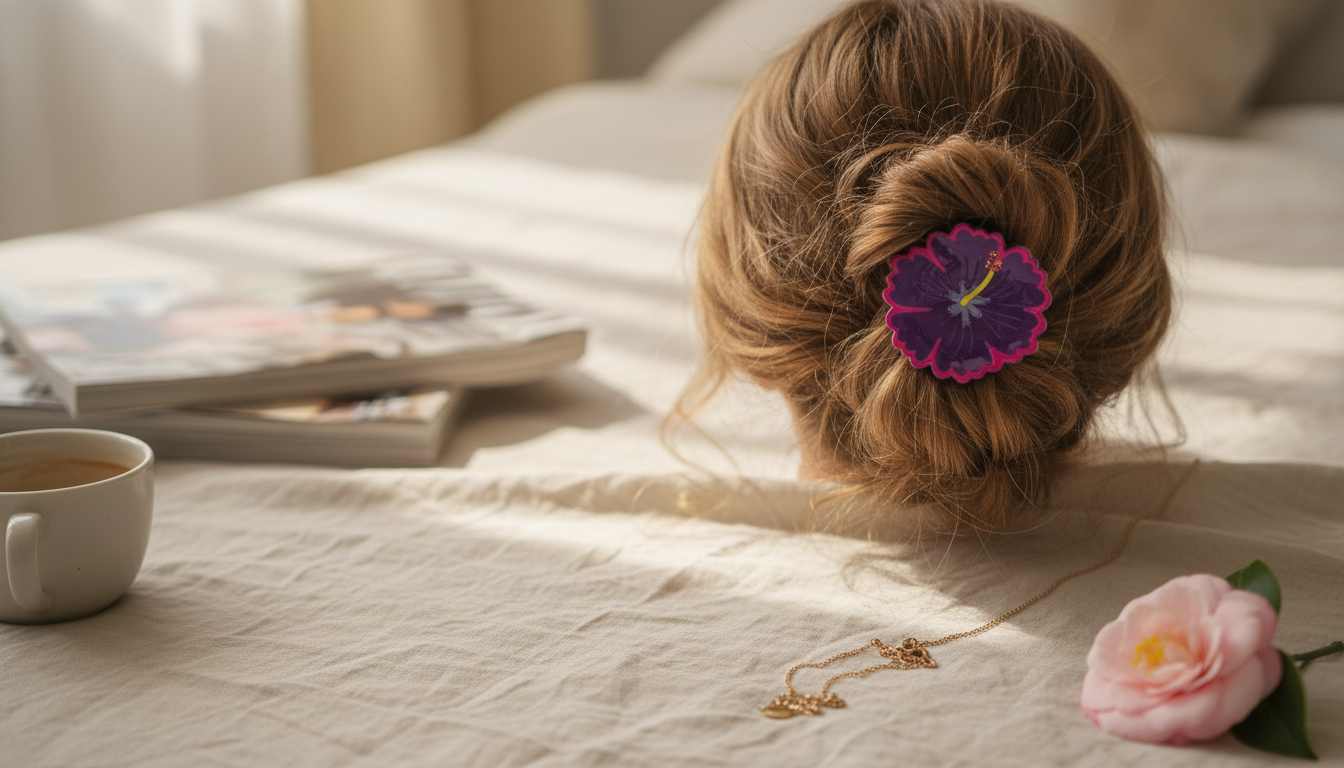 Camellia Blossom Hair Claw: Chic Floral Clip for Easy Updos
