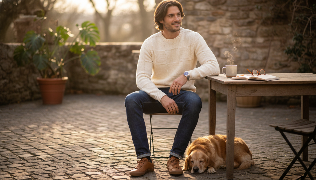 Retro Checkerboard Knit Sweater for Men: Fit & Style