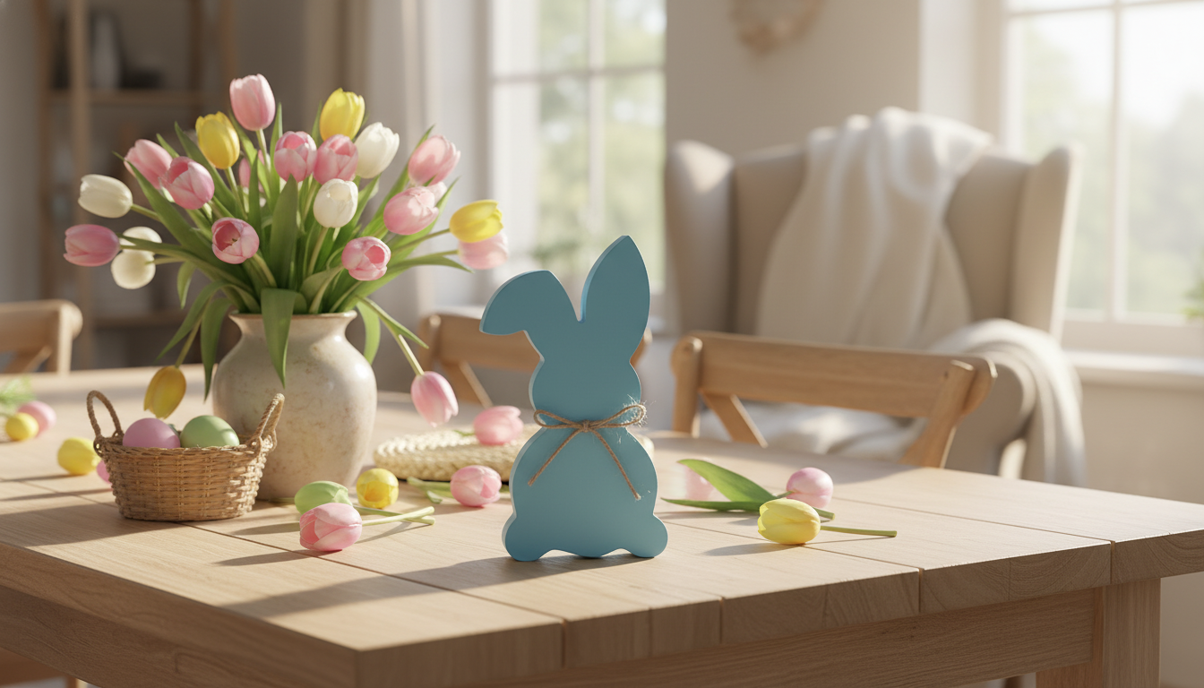 Wooden Tulip Bunny Decor: Easy Easter Styling Ideas