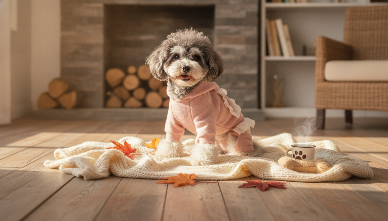 Four-Legged Fleece Dog Outfit: Warm Fit for Winter