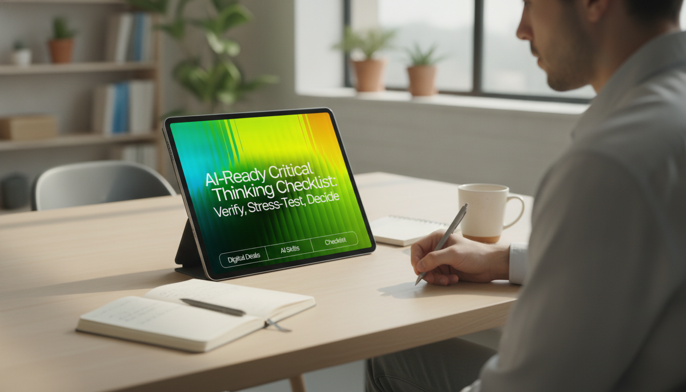 AI-Ready Critical Thinking Checklist: Verify, Stress-Test, Decide