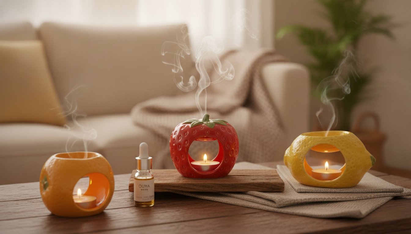 Ceramic Fruit Oil Burner Lamp for Cozy Home Scent
