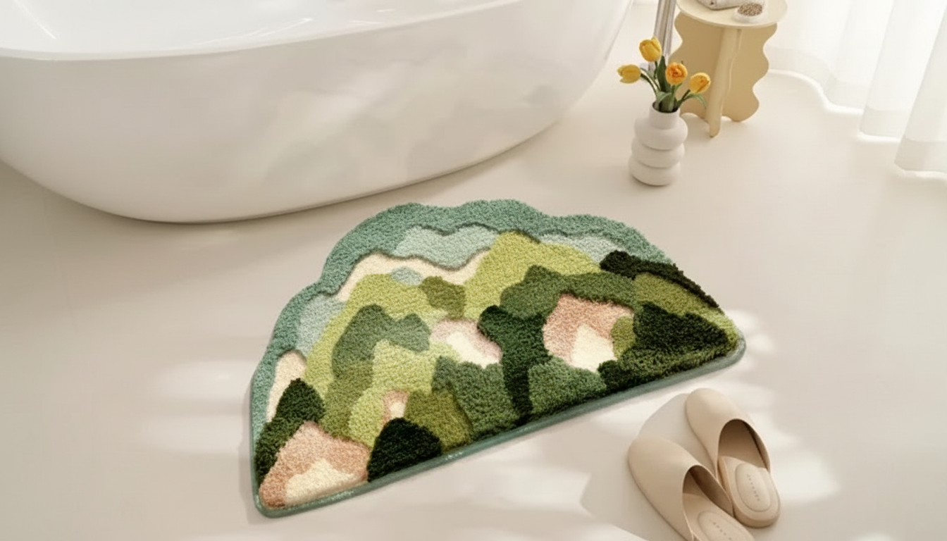 Inyahome 3D Shag Bath Rug: Plush, Absorbent, Non-Slip