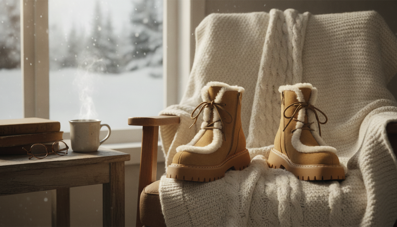 Winter Cow Suede Chunky Heel Boots for Women
