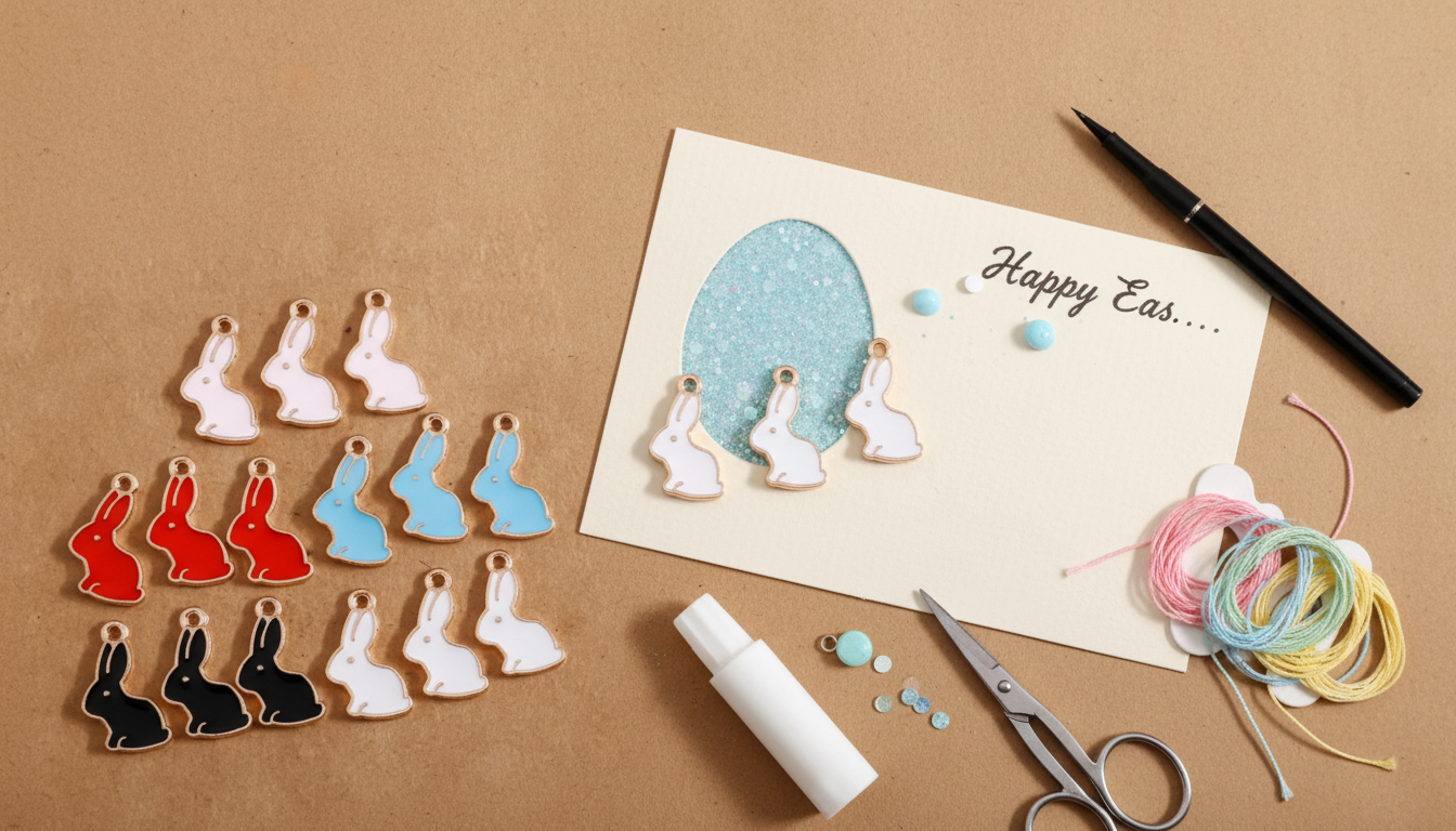 10 Cute Enamel Rabbit Charms for Jewelry & DIY Sets