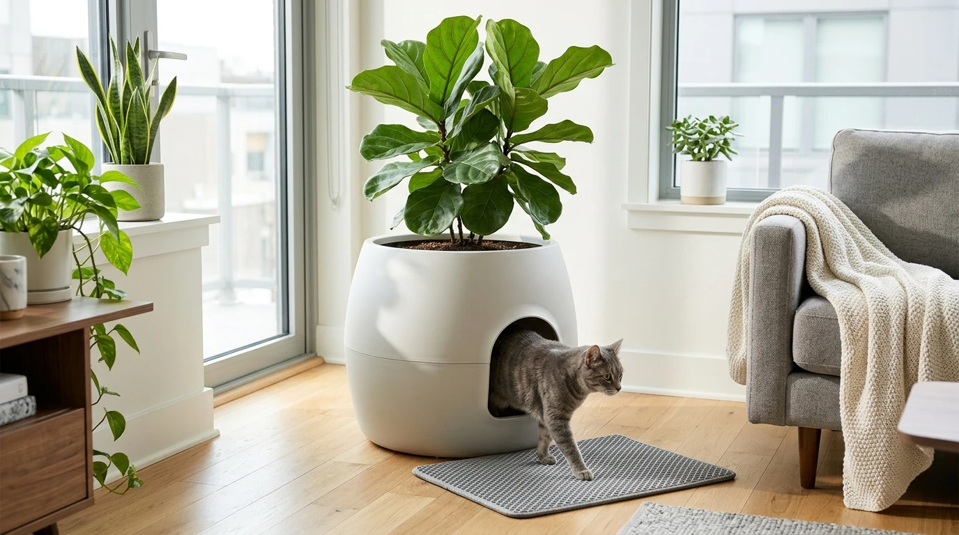 Flowerpot Cat Litter Box: Smart Deodorizing, Roomy